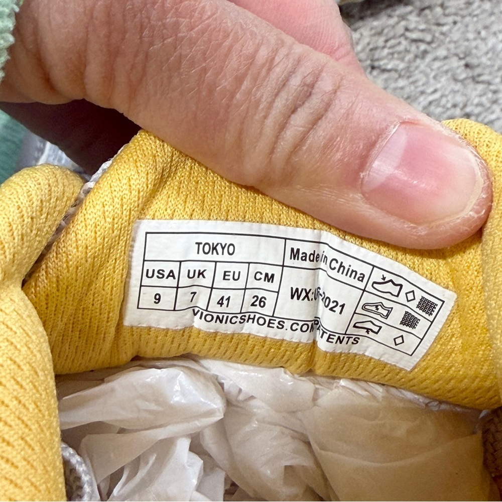 Vionic Women’s Tokyo Fitness Sneakers Walking Shoes Comfort in Yellow White 9 - Picture 12 of 12